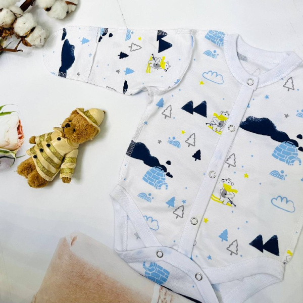 Полукомбинезон - боди для новорожденного из натурального хлопка Bebika (20/18-0)